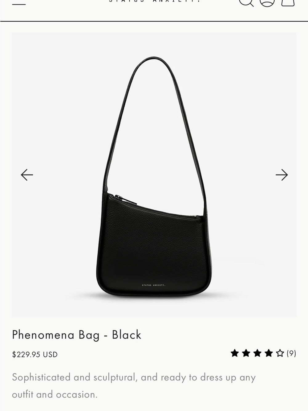 NEW Status Anxiety Phenomena Bag - Black
